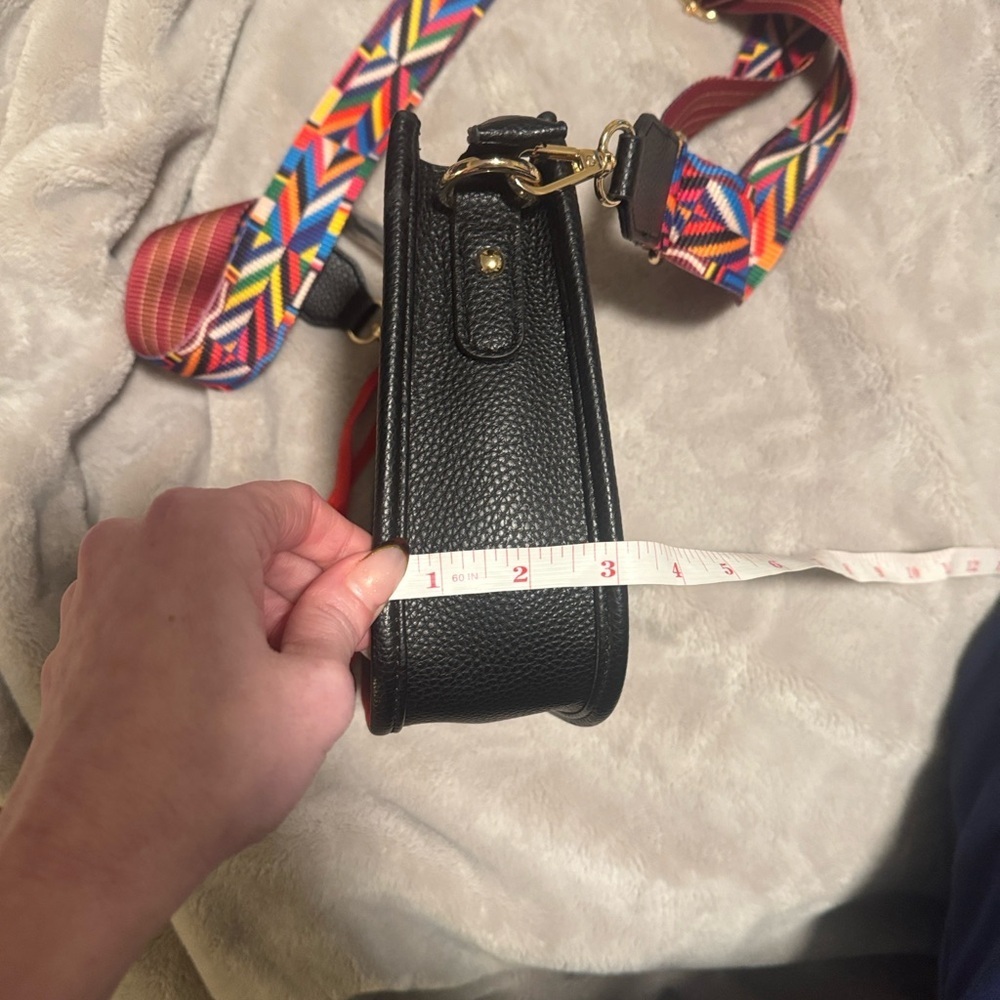 Montana West || NWT Black Crossbody Bag with Multicolor Strap - Picture 9 of 9